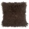 Pillow Decor - Mongolian Sheepskin Chocolate Brown Throw Pillow